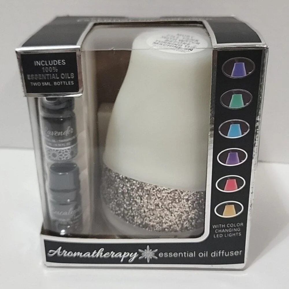 GOLDESSENCE  Aroma Therapy Essential Oil Sparkle Color Changing Diffuser NIB